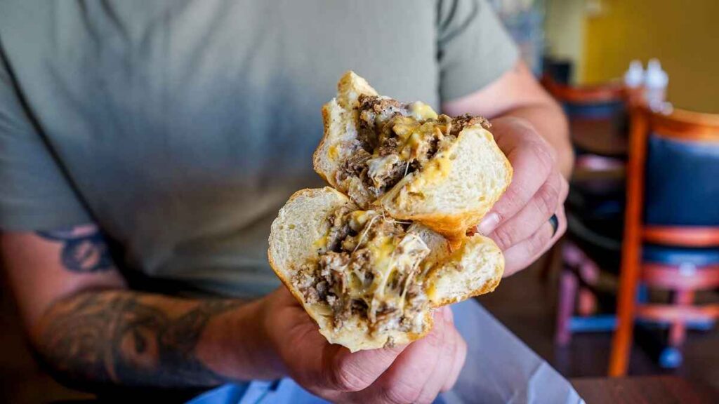 Catering cheesesteaks in San Diego by Philadelphia Sandwich Co., featuring premium beef and fresh rolls