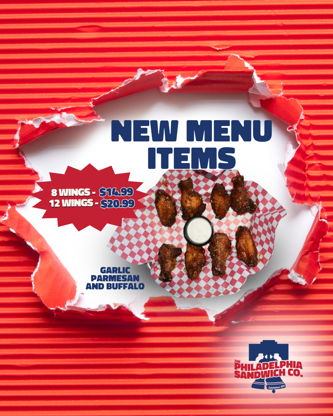 New Wing Menu Promo